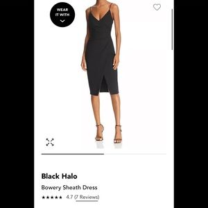 Black Halo Bowery sheath dress, black, US 2